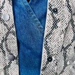(2XL) Snake Print Brownish Gray Women Jacket - Image 4