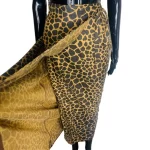 (Medium) Cheetah Print Brown & Black Long Tie Wrapper/ Skirt - Image 5