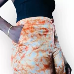 (Large) African Orange Tye Dye Women Bell Bottom Pants - Image 6