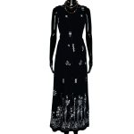 (Medium) Black Vintage 90’s Tribal Prints Long Dress