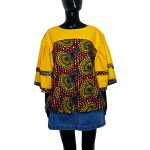 Red & Yellow African Print/ Ankara Women Butterfly Sleeve Blouse ￼ - Image 3