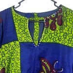 Blue & Green Ankara/African Print Women Cocktail Flare Out Short Dress/ Blouse ￼ - Image 4