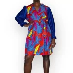 Multicolor Women African Print Cocktail Dress ￼ - Image 2