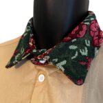 (Medium) Victorian Style Embroidery Men Light Brown/ Khaki Colored Collar Shirt - Image 2