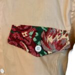 (Medium) Victorian Style Embroidery Men Light Brown/ Khaki Colored Collar Shirt - Image 3