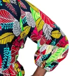 (2XL) Multi Color African Print Women Bowtie Flair Out Blouse - Image 7