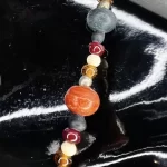 Earth Tone Multicolored Long Stones & Beading Necklace - Image 4