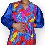 Multicolor Women African Print Cocktail Dress ￼ - Image 4