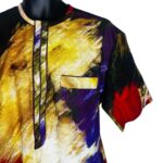 Multicolor Nigerian Senator Style Men, Two Piece, Top & Pants - Image 4