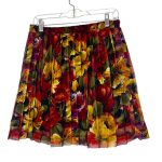 (Large) Floral Multicolor, Vintage Short Flare Skirt