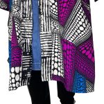(One Size) Purple & Blue Ankara Print Women Duster/ Caftan - Image 4