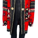 (One Size) Vintage Women Red and Black Tribal Print Duster - Image 4