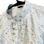 (Small) Light Green Mid East Fully Embroidered Men Long Shirt/Top - Image 7