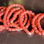 ￼ 2 Traditional Kids African Nigerian Artificial Orange Coral Bead Bracelet - Image 3