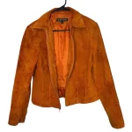 2000s Vintage Orange Women 100% Leather Jacket - Image 2