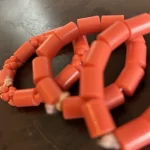 ￼ 3 Traditional Kids African Nigerian Artificial Orange Coral Bead Bracelet - Image 2