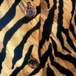 2 Piece Tiger Print Brown Blouse and Long Skirt with Triangle Necklace Set - Image 6