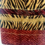 2 Piece Tiger Print Brown Blouse and Long Skirt with Triangle Necklace Set - Image 8