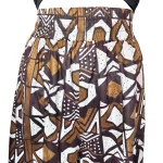 African Print Brown & White Tribal Mud Cloth Print Women Bell Gaucho Pants - Image 4