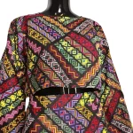 2 Piece African Print Women Multicolor Bell Sleeve Crop Top Blouse & Short Skirt - Image 4