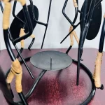 Vintage African Kenyan Warriors Metal Candleholder - Image 5