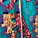 Turquoise African Print Collar Shirt w/ Multicolored Designs - Image 5