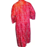 African Tribal, Print, Red And White Women Long Duster - Image 4