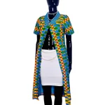 Ghana Print Africa Multicolor Short Sleeve Blazer/ Blouse
