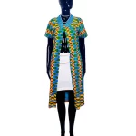 Ghana Print Africa Multicolor Short Sleeve Blazer/ Blouse - Image 3