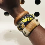 3 Handmade Multicolor African Designs Women Bangles/ Bracelets - Image 3