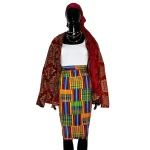 African Ghana Print Multicolor Women Pencil Skirt
