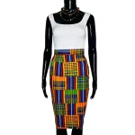 African Ghana Print Multicolor Women Pencil Skirt - Image 2