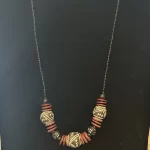 African Nigerian Black & Maroon Women Necklace - Image 2