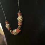 African Nigerian Black & Maroon Women Necklace - Image 3