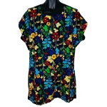 Flower African Print Men Blue Agbada Kaftan Shirt - Image 2