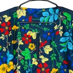 Flower African Print Men Blue Agbada Kaftan Shirt - Image 3