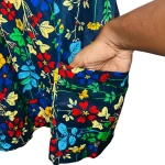 Flower African Print Men Blue Agbada Kaftan Shirt - Image 5