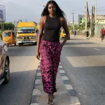 Black & Pink Women African Print Flaring Pants