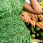 Green Two Piece Women, African Print Blouse & Flair Pants ￼ - Image 3