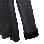 Vintage 100% Leather Black Jacket w/ Fur Interior & Collar - Image 6