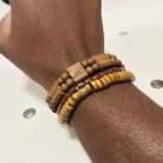 3 African Unisex Brown Beaded Bracelets - Image 2