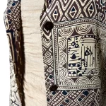 100% Silk Brown and Beige Patterned Women Collar Shirt - Image 7