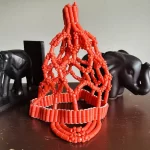 ￼ Traditional Women African Nigerian Artificial Orange Coral Beads Crown - Image 4