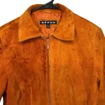 2000s Vintage Orange Women 100% Leather Jacket - Image 4