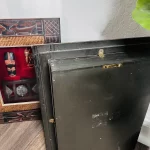 2 Vintage Wooden Brown Carved w/ 3-D African Traditional Art In Glass Home Decor - Image 7