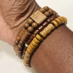 3 African Unisex Brown Beaded Bracelets - Image 4