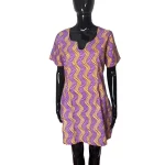 Orange and Purple Ankara Print Women Long Flare Blouse