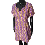 Orange and Purple Ankara Print Women Long Flare Blouse - Image 2