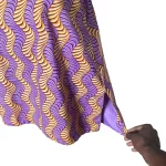 Orange and Purple Ankara Print Women Long Flare Blouse - Image 4
