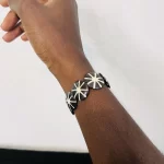 All Black & Ivory Handmade Kenyan Bead African Bracelet - Image 2